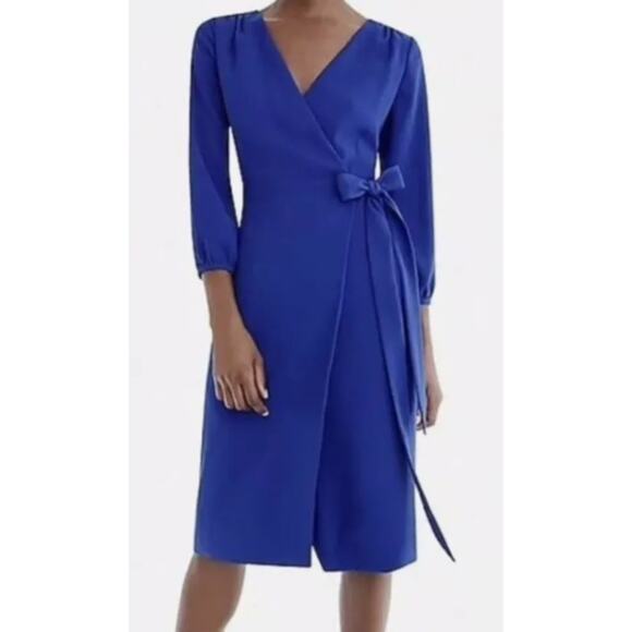 J. Crew Dress 365 Crepe Wrap Elegant Classy Old Money Corpcore Occasion Feminine - Picture 1 of 7